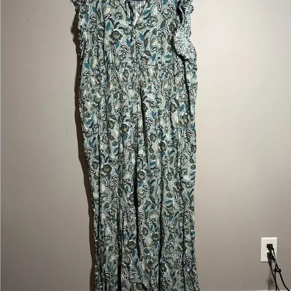 Sonoma button down Blue Floral Maxi Dress plus size 4X - Picture 9 of 13